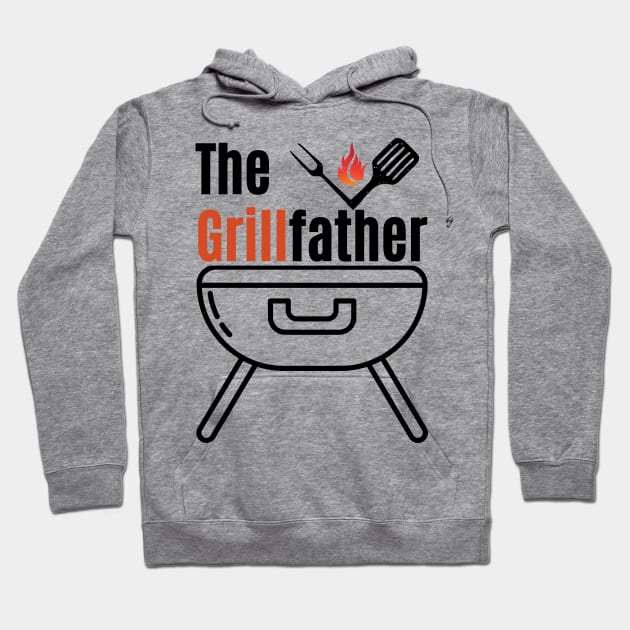 The Grillfather, Funny Grilling Chef Dad Father's Day Hoodie by Motistry